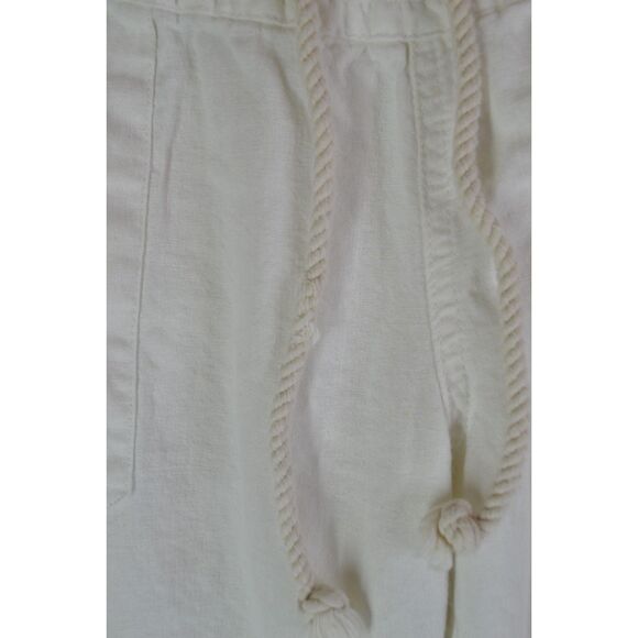 Roxy Oceanside Women's Medium White Linen Blend Beach Pants - Picture 12 of 16